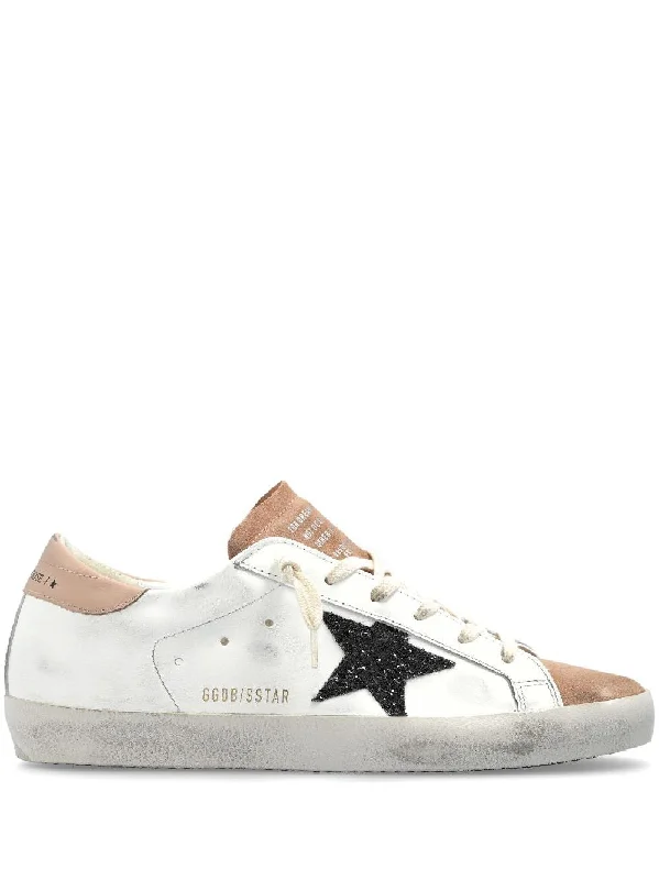 Shoes for night dashes -GOLDEN GOOSE Glittering Leather Upper Sneakers for Women