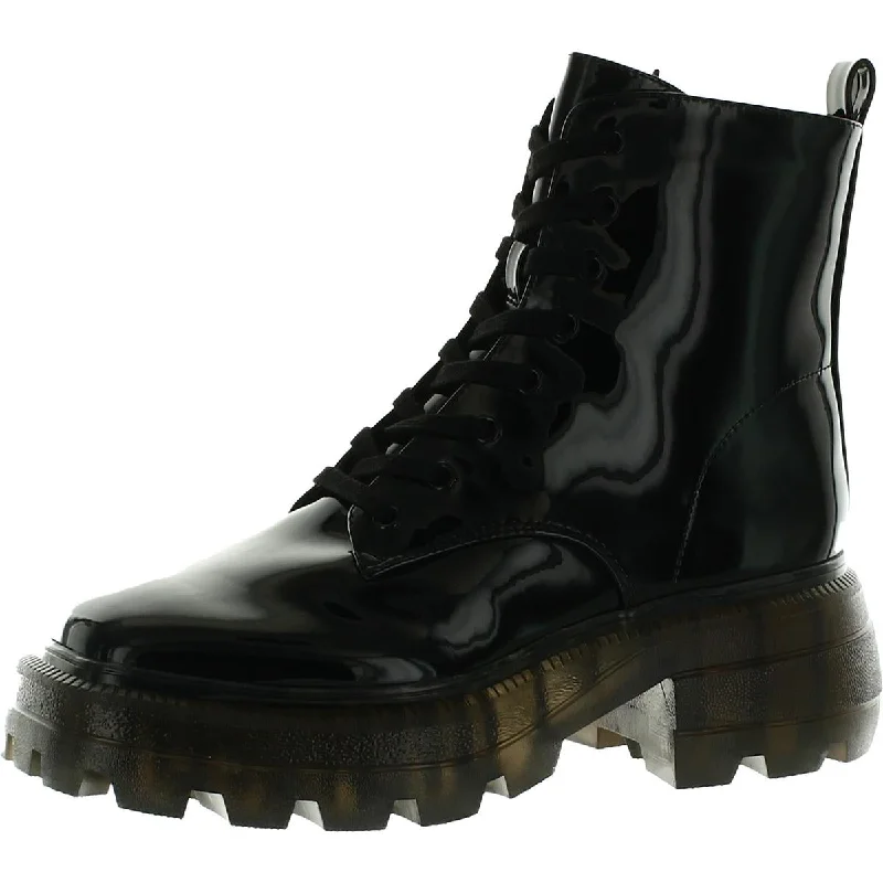 Boots with soft reflective edges -Katy Perry Womens The Geli  Ankle Pull On Combat & Lace-up Boots