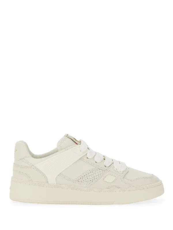 Shoes with mesh slits -BALLY Elegant Women's Sneaker in Leather with Timeless Design