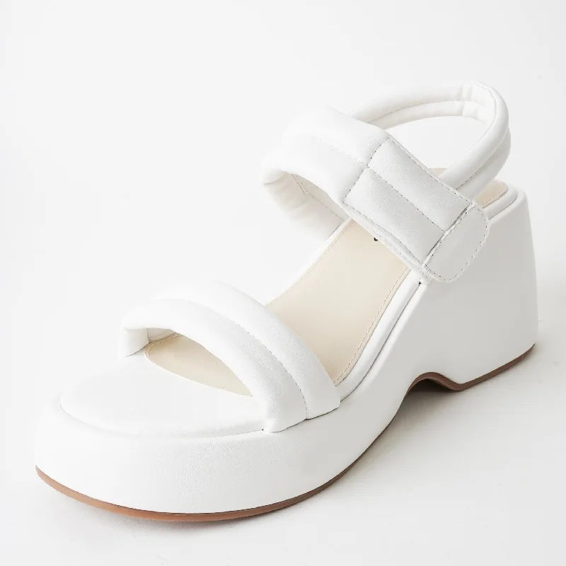 sandals with flexible fit for any occasion-Rayanne | White