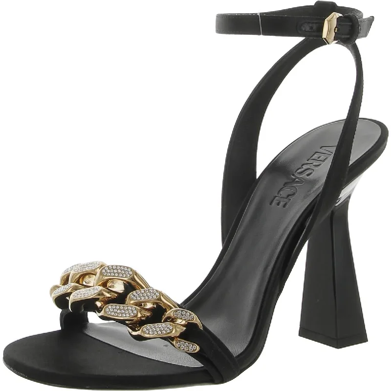 sandals for fun and casual days out-Versace Womens Leather Ankle Strap