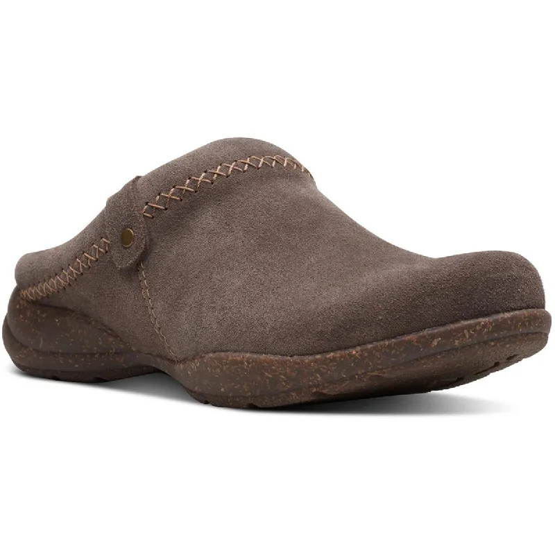 sandals with easy slip-on comfort-Clarks Womens Roseville Echo Suede Slip On Clogs