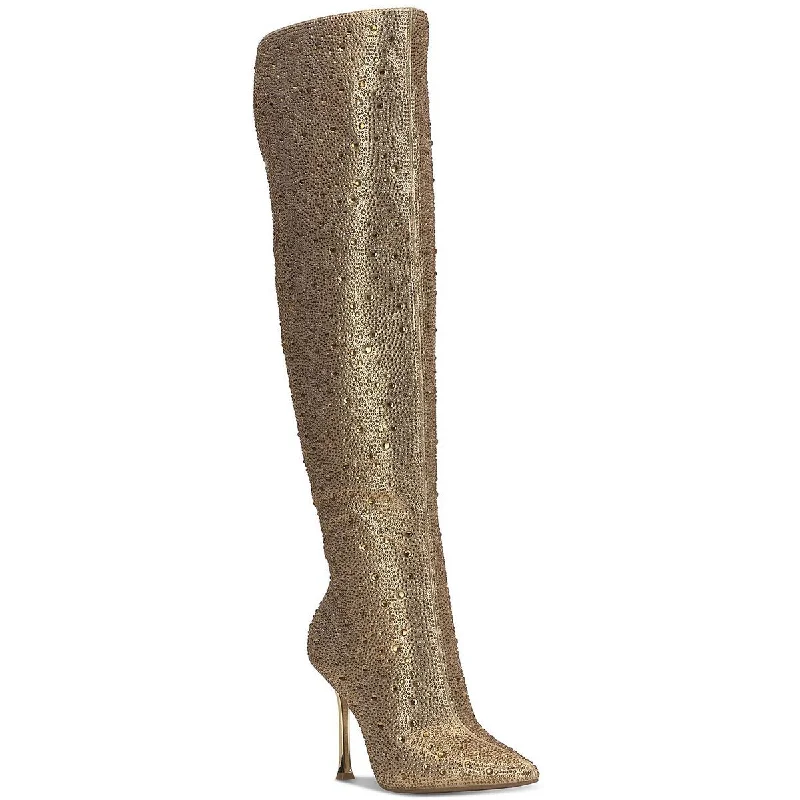 Boots with fine leather accents -INC Womens Saveria 5 Rhinestone Tall Over-The-Knee Boots