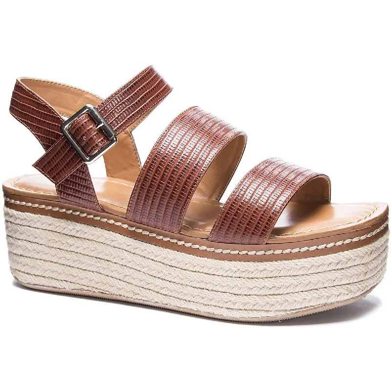 sandals for a cool casual look-Chinese Laundry Womens Zinger Canvas Ankle Strap Wedge Sandals