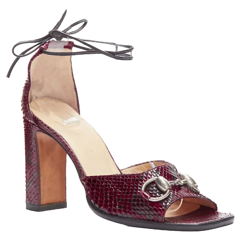 Soft high heels for gentle evenings-Gucci Tom Ford scaled leather silver Horsebheels