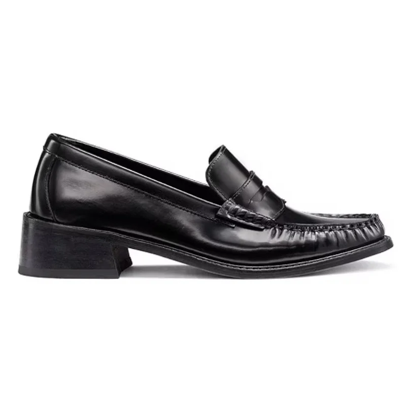 Premium loafers for elegant strolls-Bass Women's Whitney Heel Loafer Black Leather