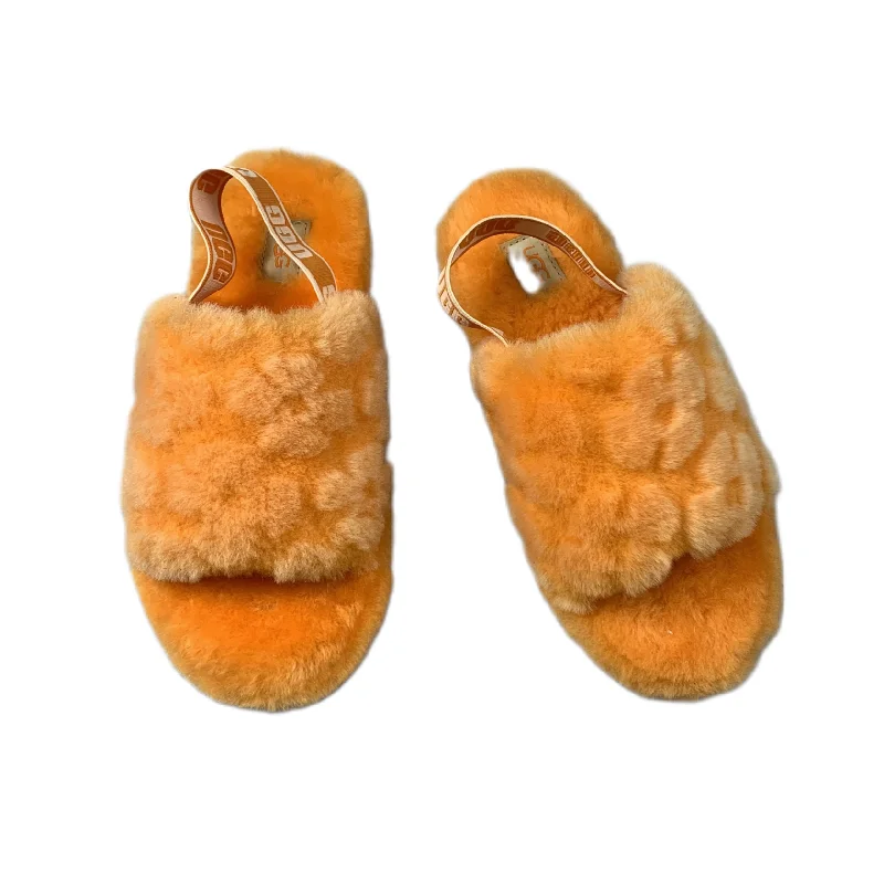 Slippers for home talks -Slippers Designer By Ugg In Orange, Size: 5