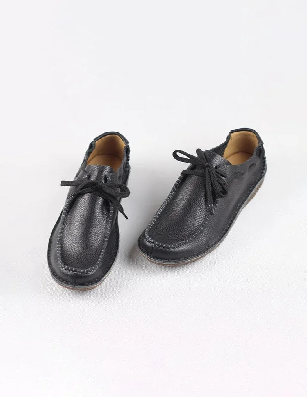 Trendy loafers for modern evenings-Handmade Soft Leather Retro Loafers for Men