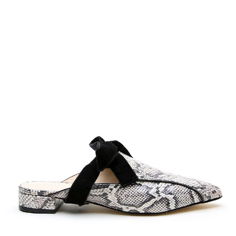 Cheap loafers for simple nights-Python Pointed Loafer + Black Velvet Marie Strap