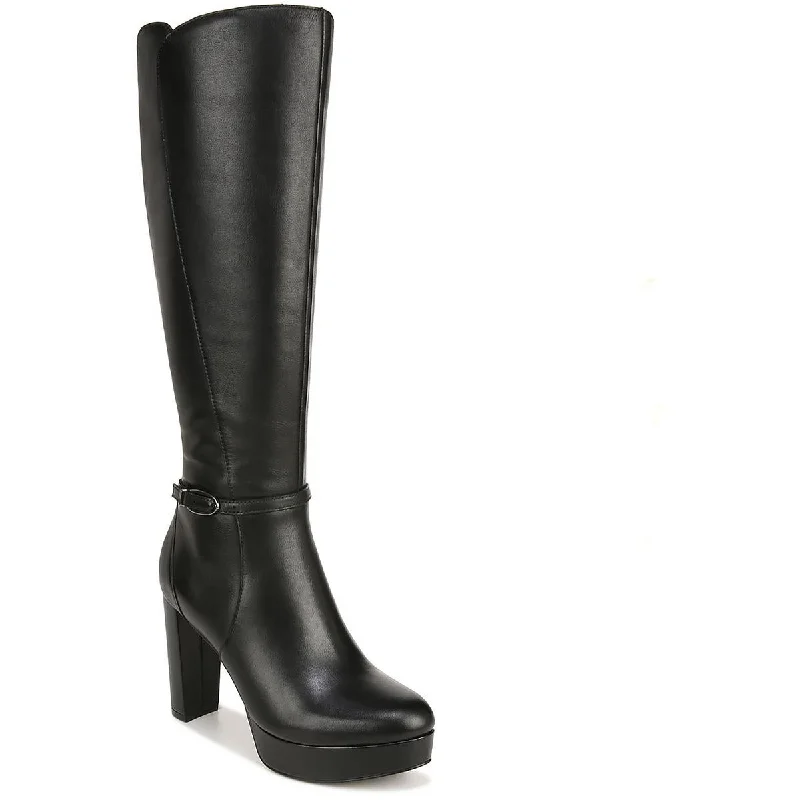 Boots with firm heel patterns -Naturalizer Womens Fenna Block Heel Platform Knee-High Boots