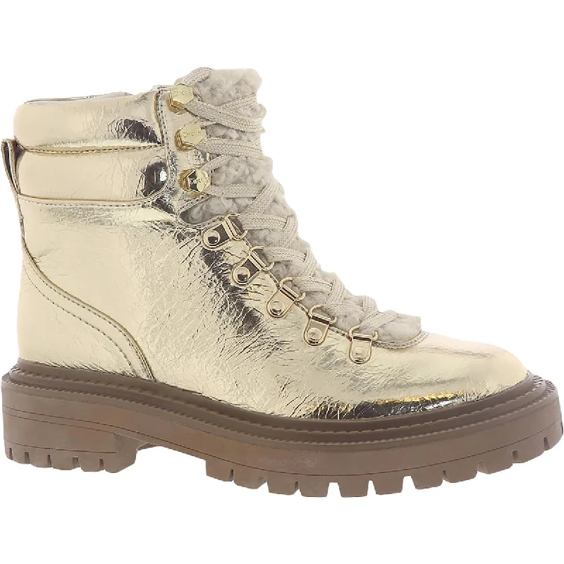 Boots for men with tight arches -Circus by Sam Edelman Womens Flora Faux Leather Ankle Combat Boots