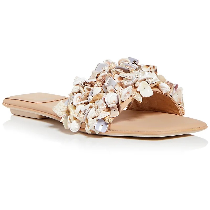 sandals for everyday chic look-Jeffrey Campbell Womens Shellsea Faux Leather Seashells Slide Sandals