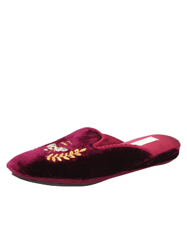 Slippers with lush wool caps -Beatrice Velvet Slipper