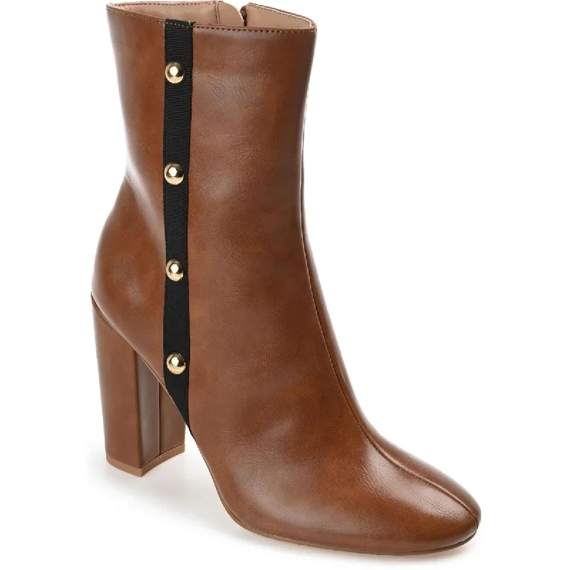 Boots for drizzly snow strolls -Journee Collection Womens Leather Block Heel Mid-Calf Boots