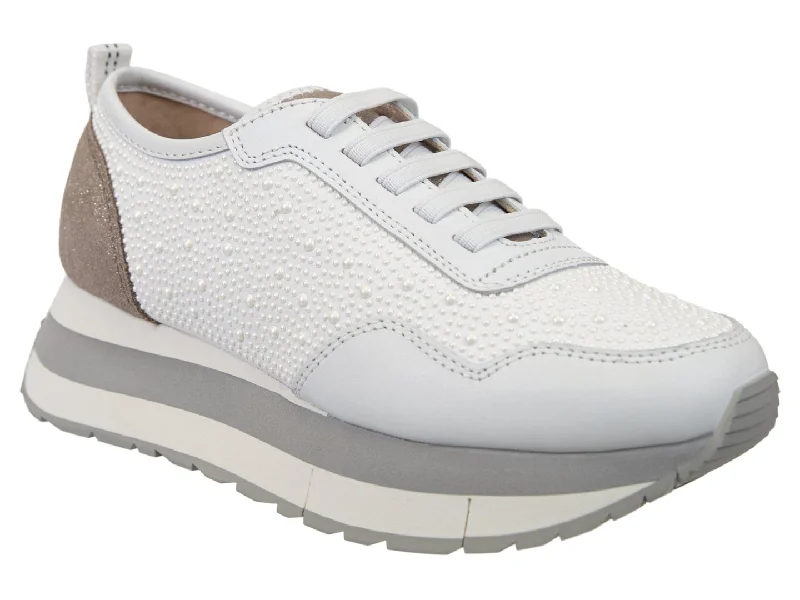 Shoes for deal laps -Naked Feet: KINETIC in WHITE PEARL Platform Sneakers