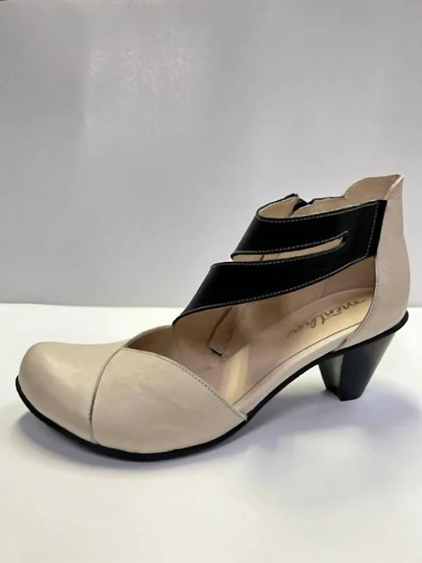 Breathable high heels for warm evenings-Joshua Heeled Sandal In Black/cream