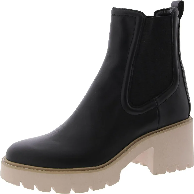 Boots with artsy sole supports -Dolce Vita Womens Leather Lugged Sole Chelsea Boots