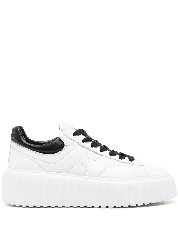 Shoes with neat weaves -HOGAN Leather Low-Top Sneakers