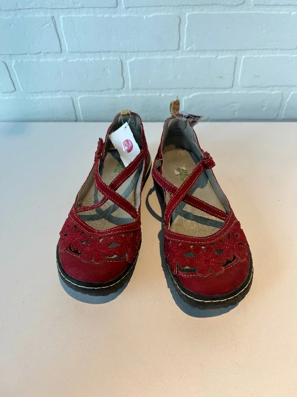 Flats for calm indoor days -Shoes Flats By Jambu In Red, Size: 7.5