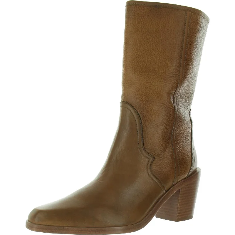 Boots with artsy sole supports -Joie Womens Ryann Leather Mid-Calf Cowboy, Western Boots