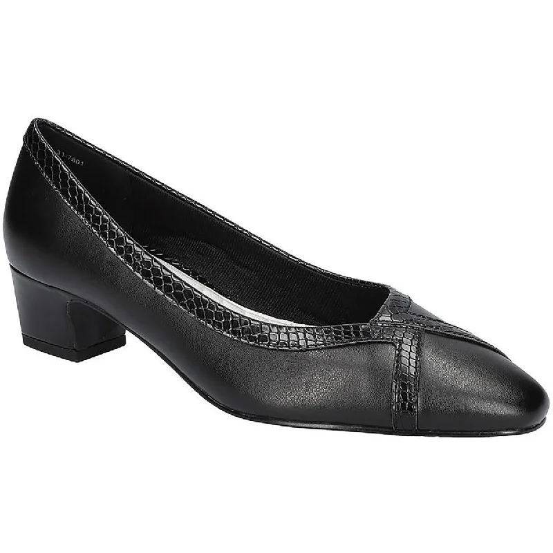 Cushioned high heels for gentle evenings-Easy Street Womens Myrtle Faux Leather Embossed Pumps