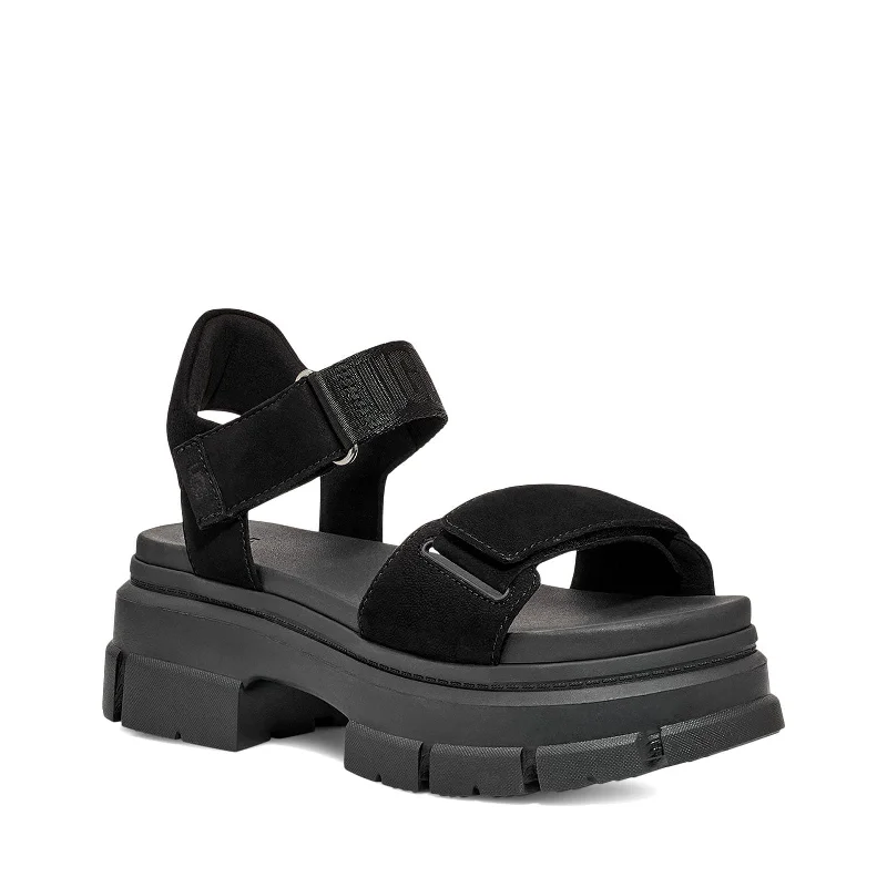 sandals with waterproof design-Women's Shoes UGG ASHTON ANKLE Nubuck Platform Sandals 1136764 BLACK