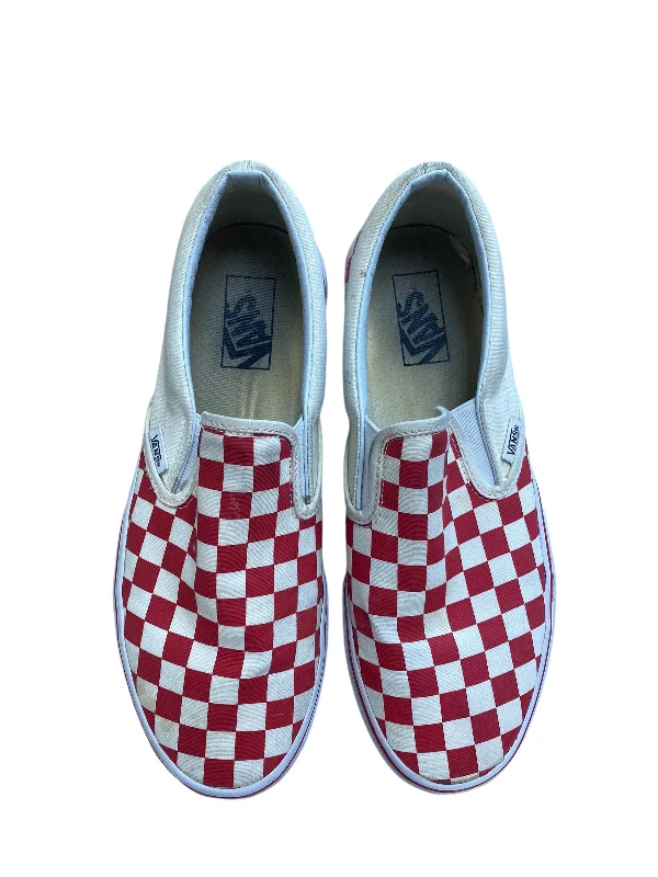 Flats for women with toe padding -Shoes Flats By Vans In Checkered Pattern, Size: 9.5