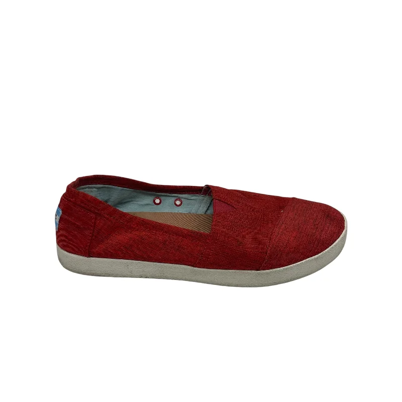 Flats for effortless summer elegance -Shoes Flats By Toms In Red, Size:8