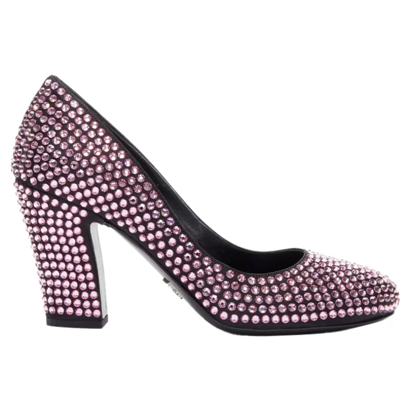 Best high heels for summer evenings-Prada Rosa rhinestone crystal embellished pump