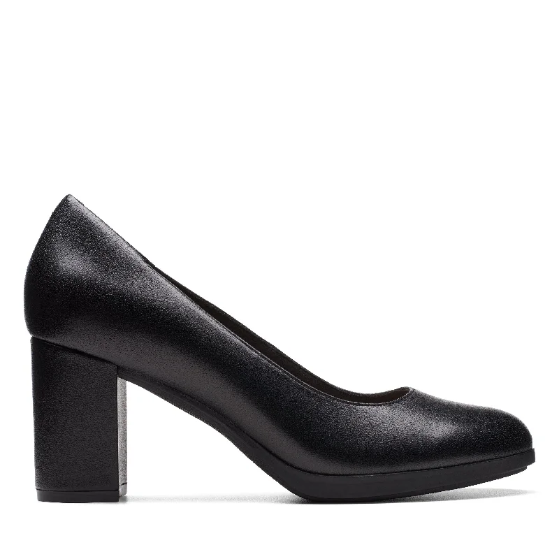 Fashionable high heels for warm nights-Clarks Bayla Skip in Black Leather