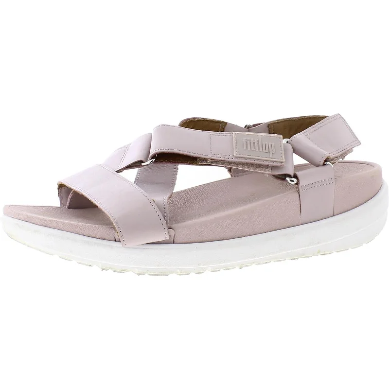 comfortable sandals for running errands-Fitflop Womens LOOSH Leather Wedge Sandals