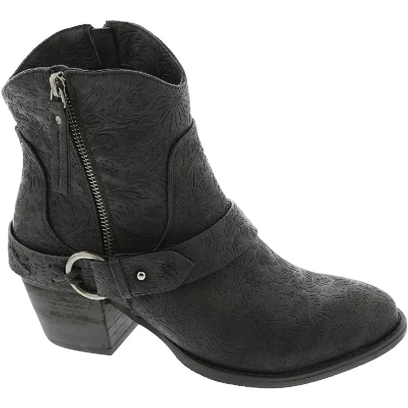 Boots for relaxed snow nights -Very G Womens MERLOT LOW Faux Leather Bootie Cowboy, Western Boots