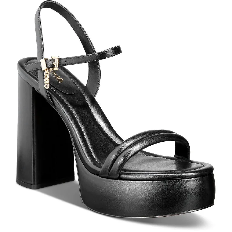 sandals for day-to-day beach wear-MICHAEL Michael Kors Womens Buckle Leather Slingback Sandals