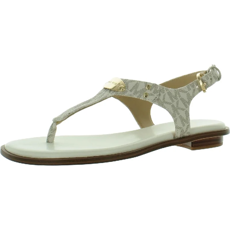 sandals for busy days in the city-Michael Kors Womens Faux Leather Buckle Slingback Sandals