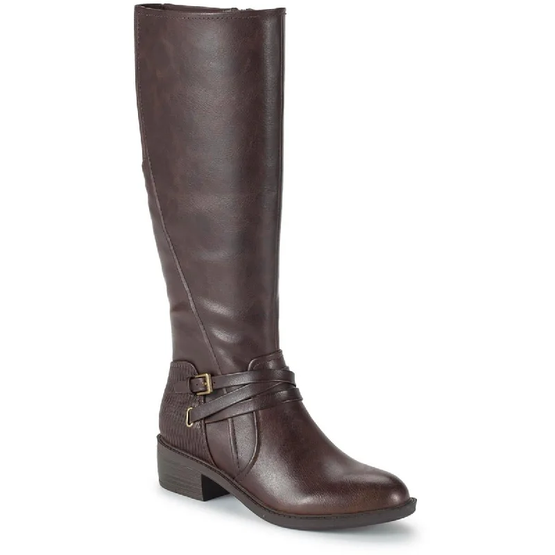 Boots for casual snow scenes -Baretraps Womens STRATFORD Faux Leather Wide Calf Knee-High Boots