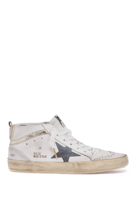 Shoes with neat beds -GOLDEN GOOSE Mid Star Women's Distressed Leather Sneakers