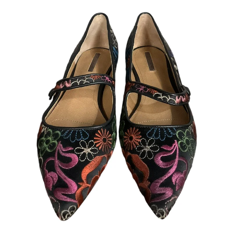 Flats with anti-skid sole textures -Shoes Flats By Tahari By Arthur Levine In Multi-colored, Size: 9.5