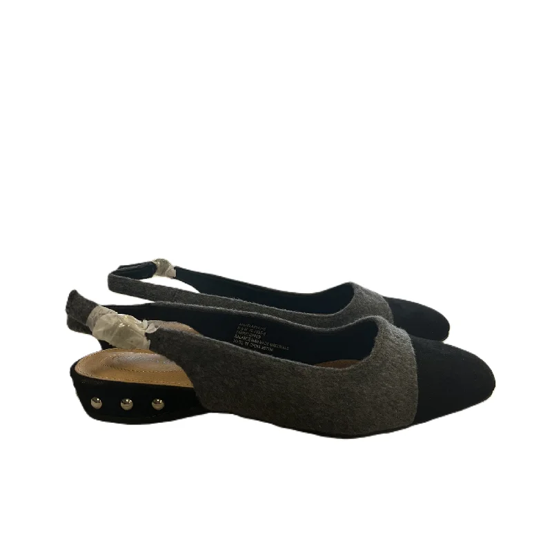 Flats for women with foot aches -Shoes Flats By Comfortview In Black & Grey, Size: 8.5