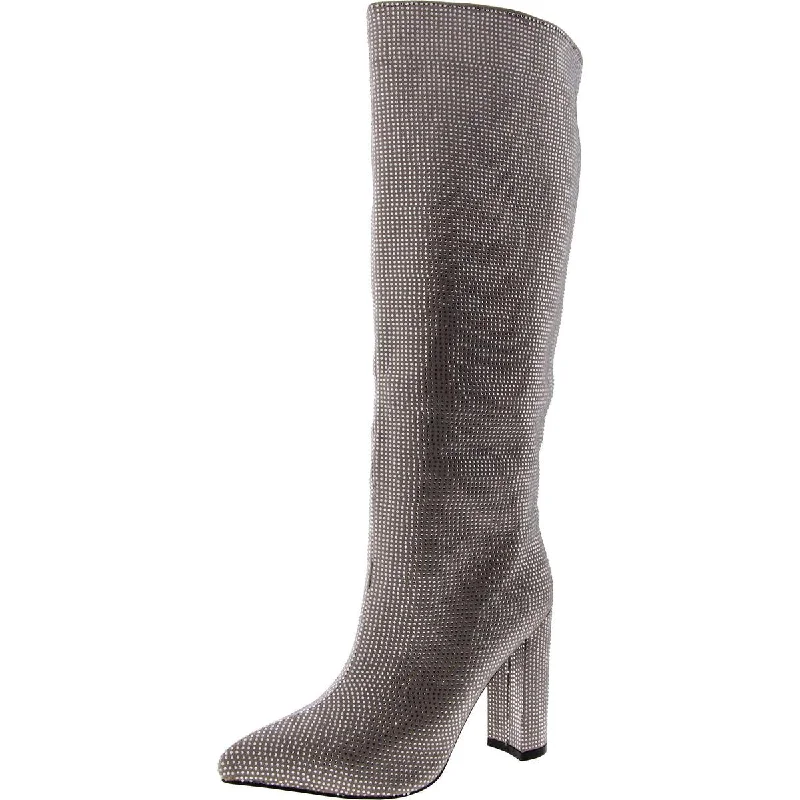 Boots with non-skid heel linings -Arus Womens Pointed toe Block heel Knee-High Boots