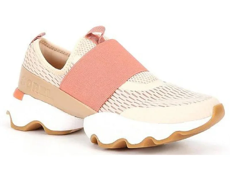 Shoes with thick mesh caps -Sorel: Kinetic Impact Strap in Nova Sand & Paradox Pink