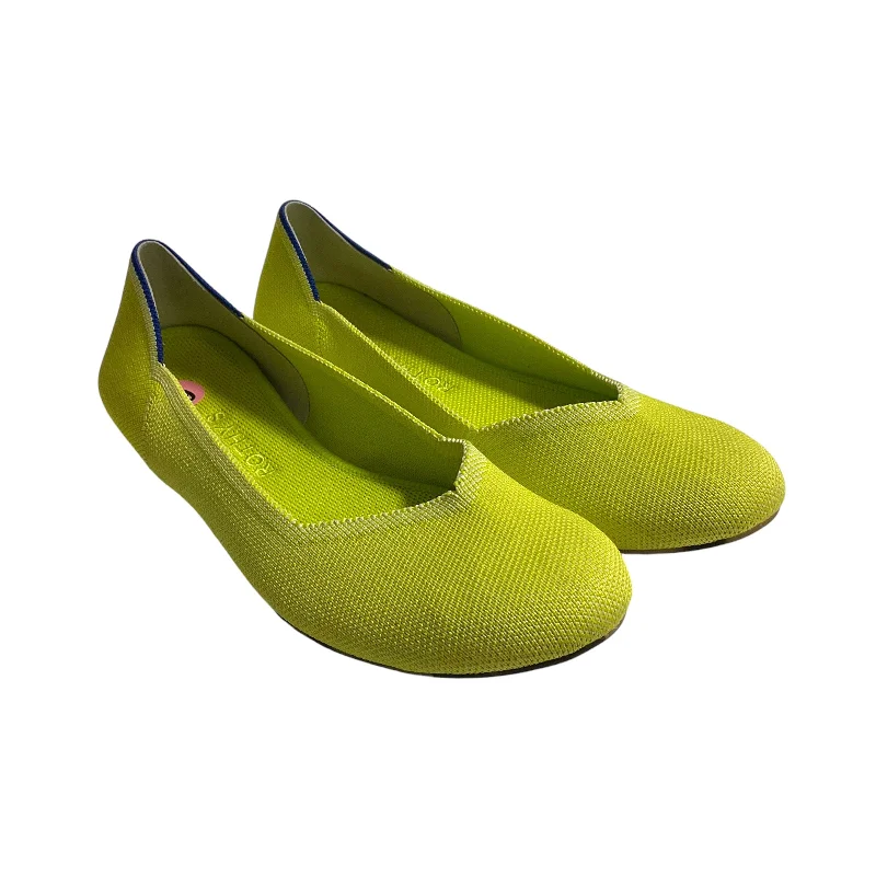 Flats with pliable sole support -Shoes Flats By Rothys In Yellow, Size: 9