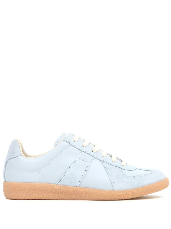 Shoes for park sprints -MAISON MARGIELA Replica Sneakers for Women - Stylish Blue-Gray Leather