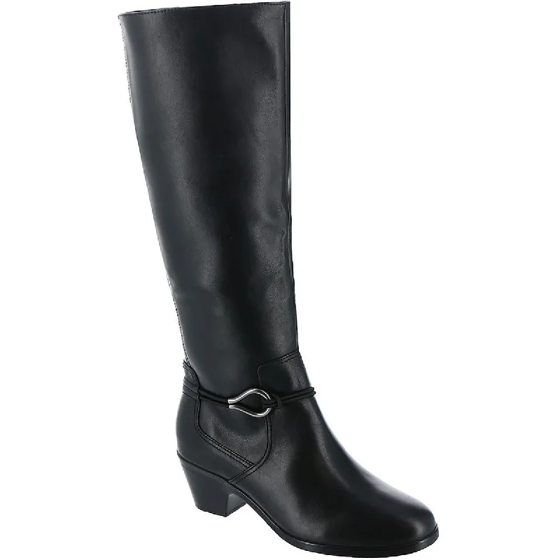 Boots with vivid heel overlays -Clarks Womens EMILY2 SKY Leather Knee-High Boots