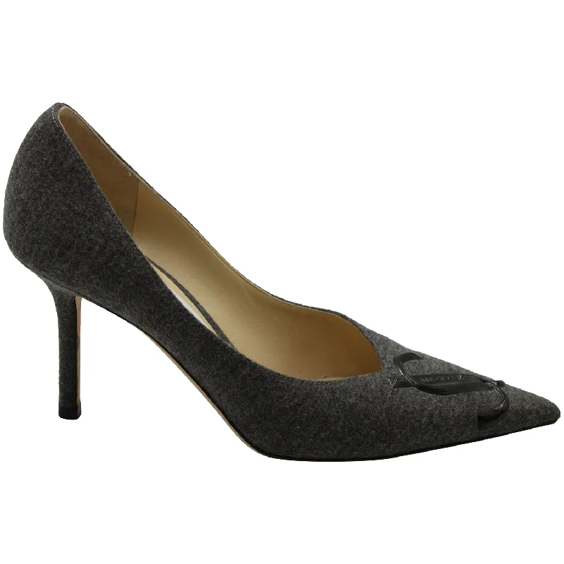 Fashionable high heels for warm events-Jimmy Choo Love Decollete Pumps in Grey Wool