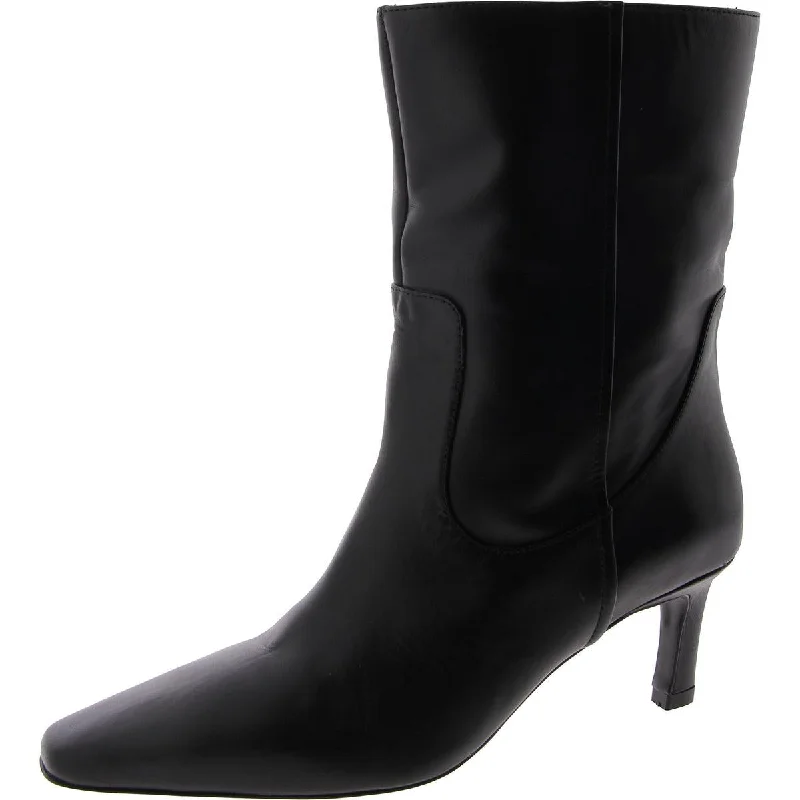 Boots with light heel linings -MNG Womens Leather Kitten Heel Mid-Calf Boots