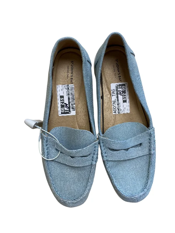 Flats with stable sole cushioning -Shoes Flats By St Johns Bay In Blue, Size: 11