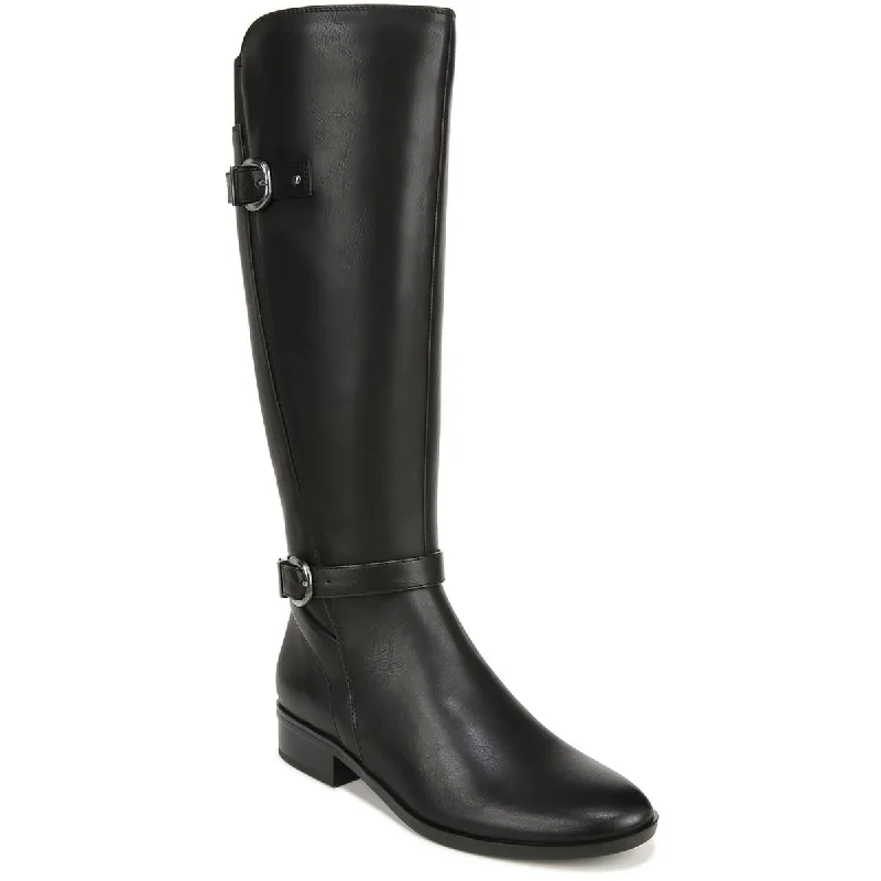 Boots with thick padded heels -Naturalizer Womens Sahara Faux Leather Belted Knee-High Boots