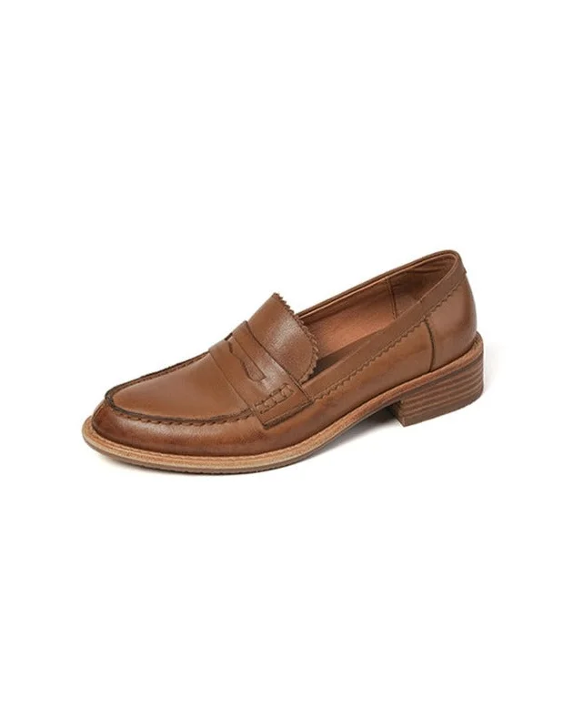 Premium loafers for classy occasions-Genuine Leather Handmade Oxford Loafers for Women