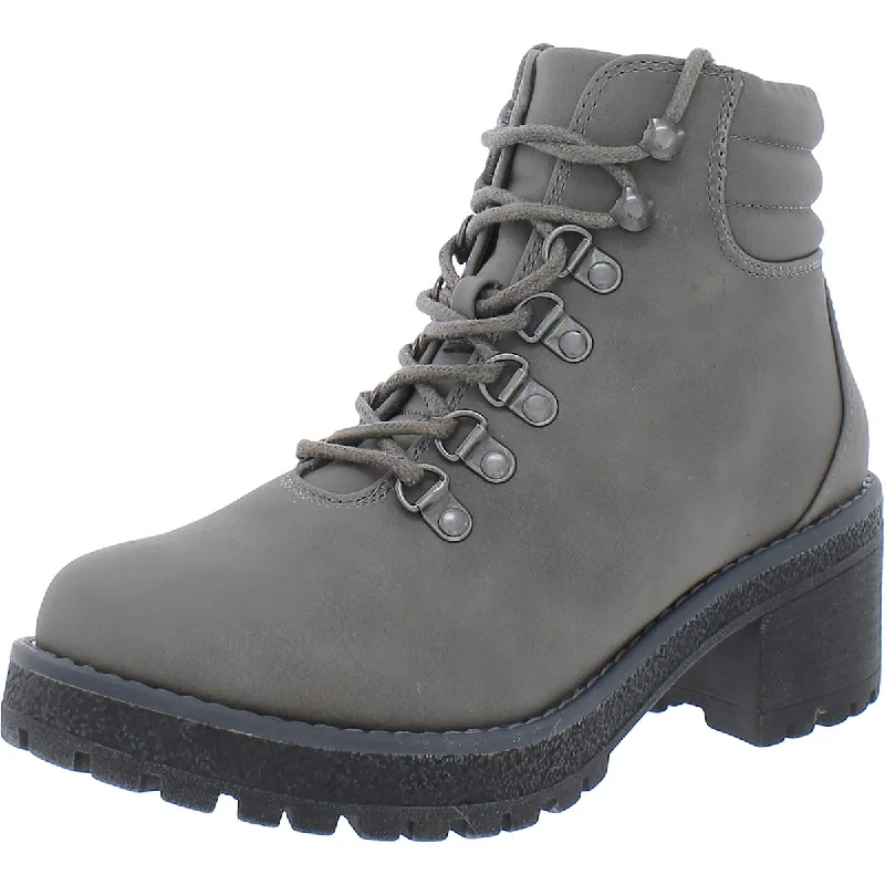 Boots for relaxed snow nights -Cliffs by White Mountain Womens BRYCE Faux Leather Block Heel Hiking Boots