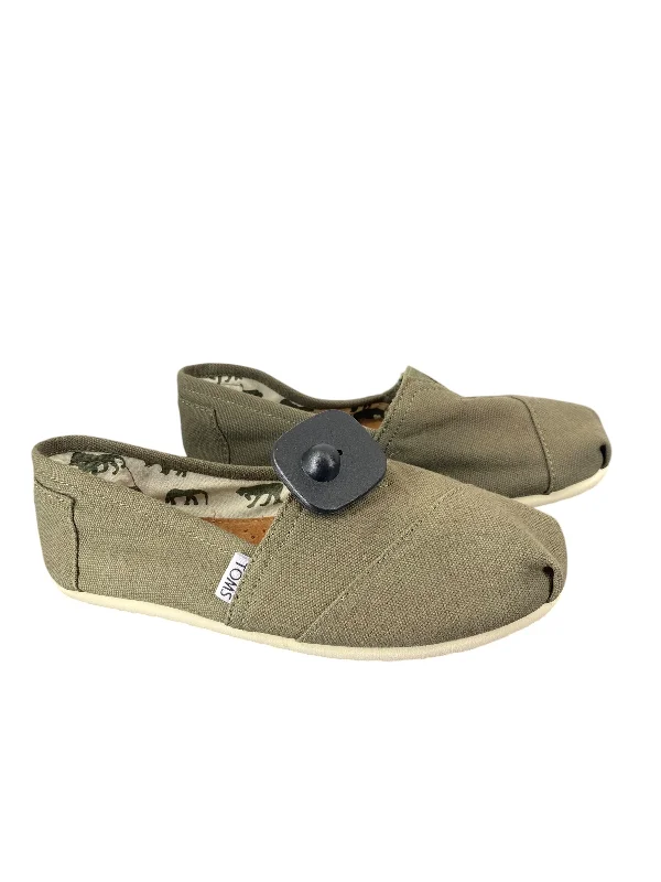 Flats for outdoor dusk vibes -Shoes Flats By Toms In Green, Size: 7.5